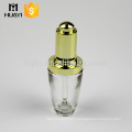 easy filling luxury dropper bottle 30ml with press type golden dropper cap